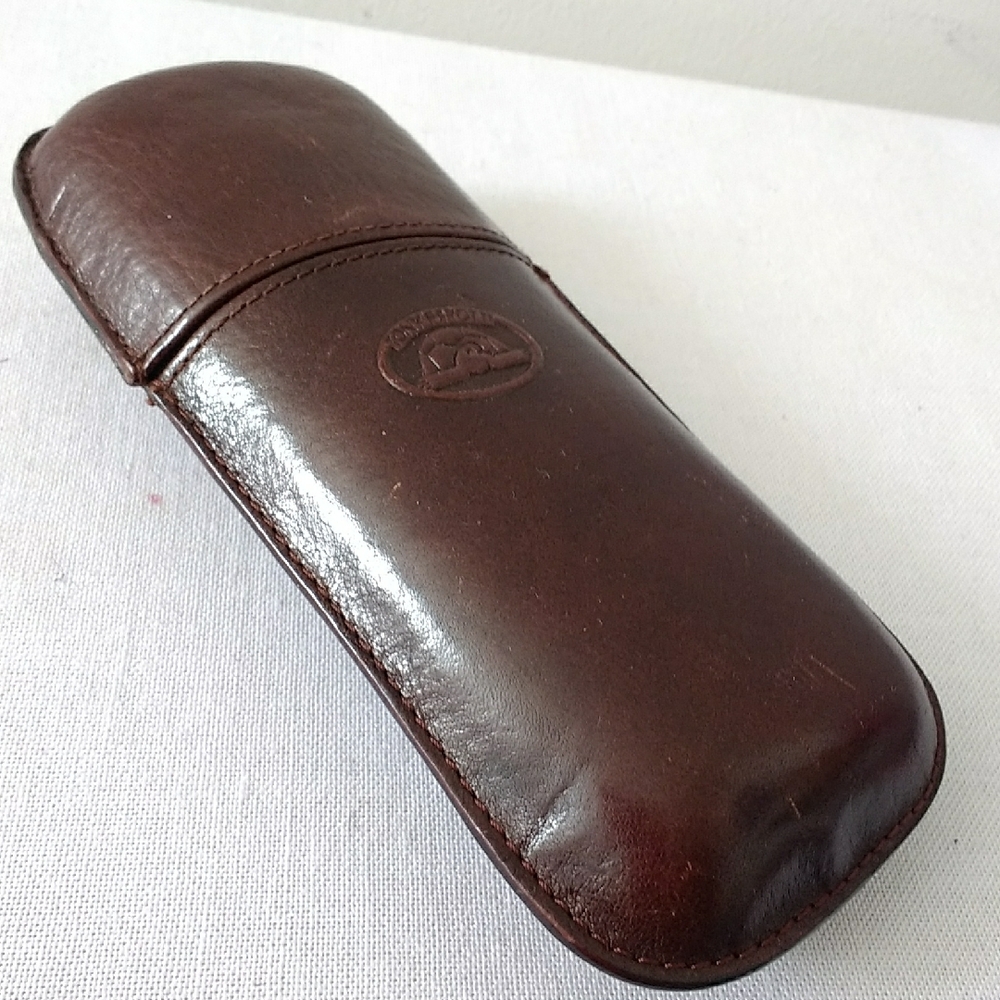 Vintage Brown Leather Glasses Case